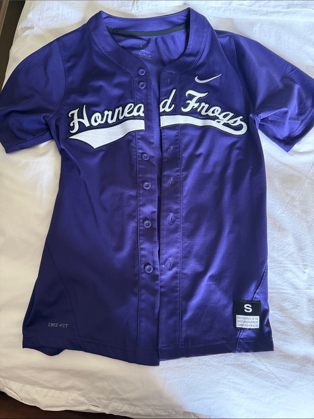 Nike Purple Horned Frogs Baseball Jersey